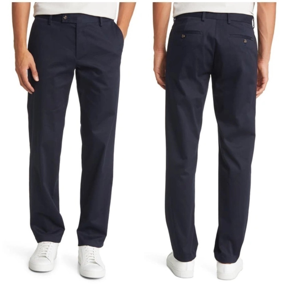 NWT Alton Lane Brushed Motion Performance Chino Trouser Pant Navy Blue Sz 32